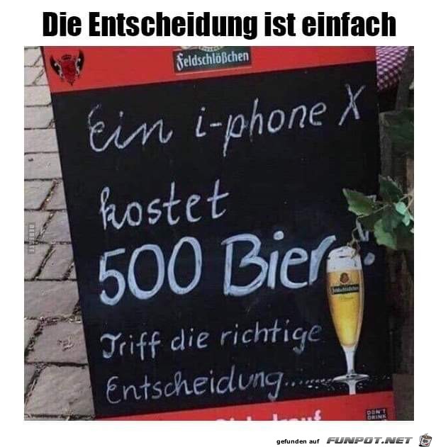 Die Entscheidung ist einfach