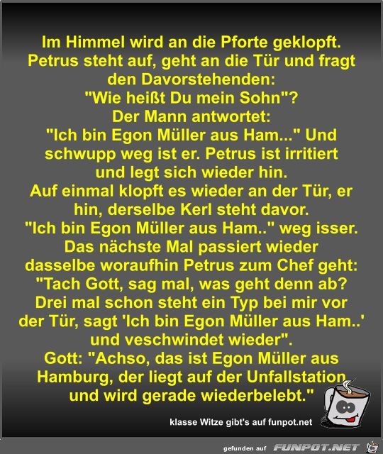 Im Himmel wird an die Pforte geklopft Im Himmel wird an die Pforte geklopft