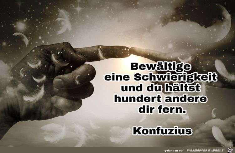 bewltige eine Schwierigkeit