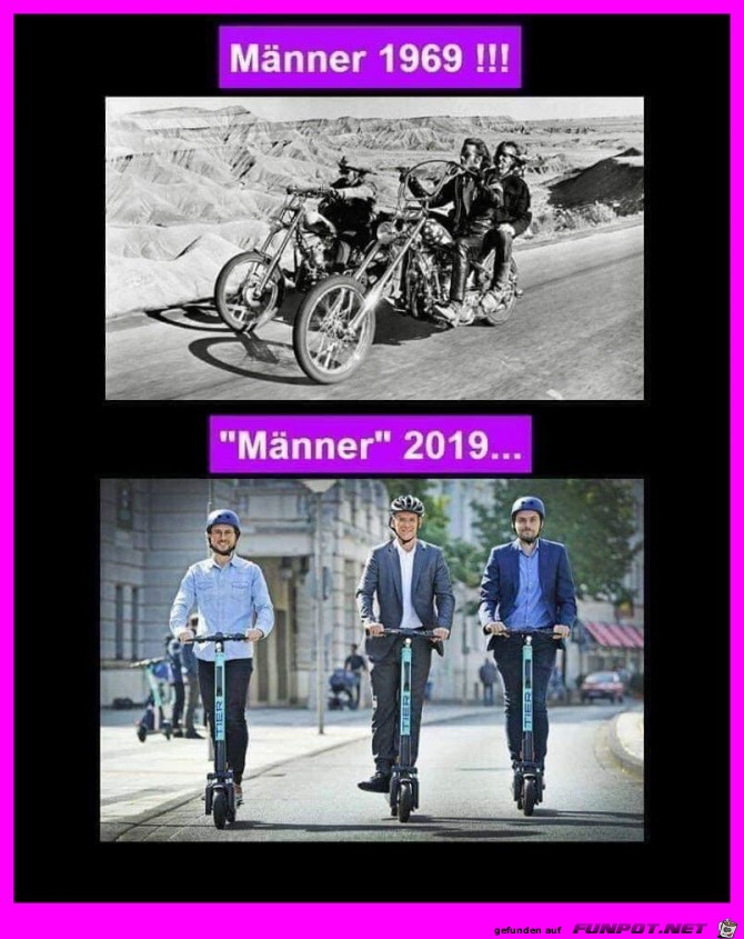Mobile Mnner vor 50 Jahren und heute