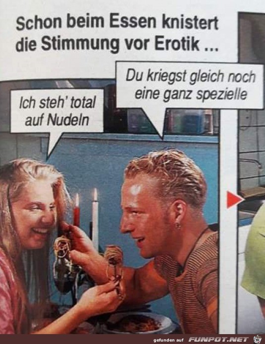 Ich steh total auf Nudeln