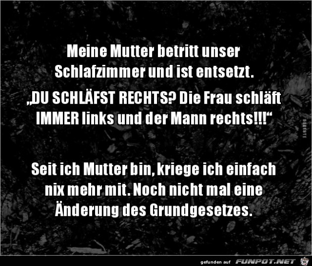 Du schläfst rechts ? Du schläfst rechts ?