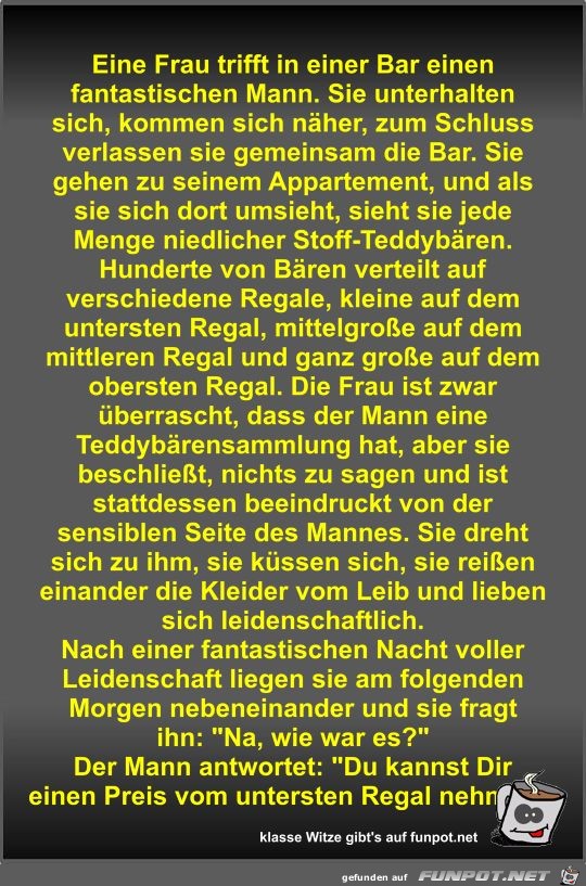 Eine Frau trifft in einer Bar einen fantastischen Mann Eine Frau trifft in einer Bar einen fantastischen Mann
