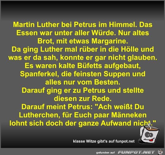 Martin Luther bei Petrus im Himmel