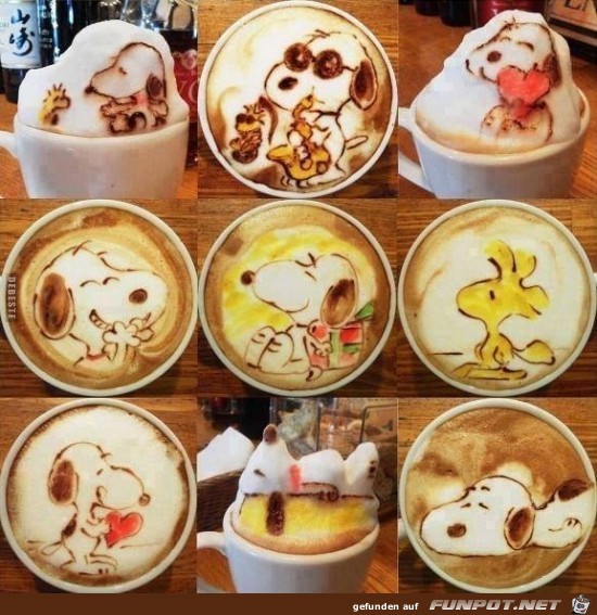 Schöne Kaffee-Verzierungen Schöne Kaffee-Verzierungen