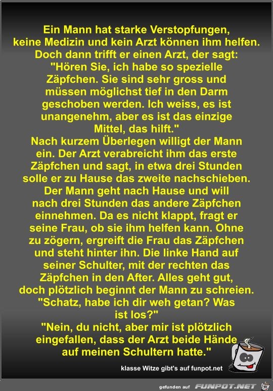 Ein Mann hat starke Verstopfungen Ein Mann hat starke Verstopfungen