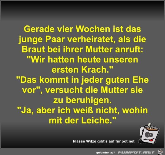 Gerade vier Wochen ist das junge Paar verheiratet Gerade vier Wochen ist das junge Paar verheiratet