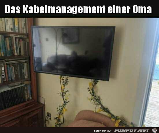 Kabelmanagement einer Oma