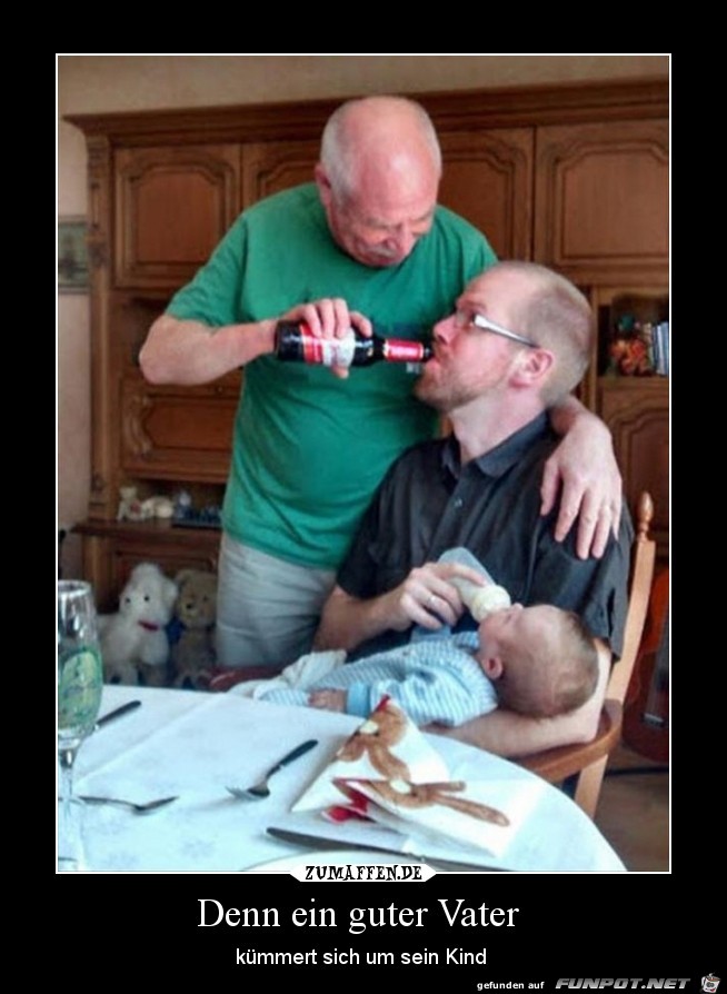 Ein guter Vater kümmert sich um sein Kind Ein guter Vater kümmert sich um sein Kind