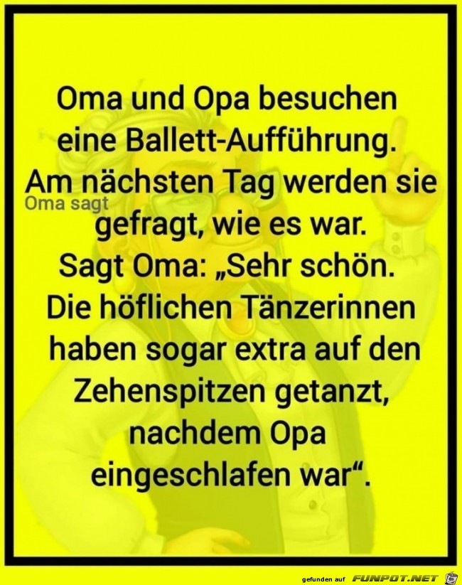 Oma und Opa besuchen eine Ballett-Auffhrung