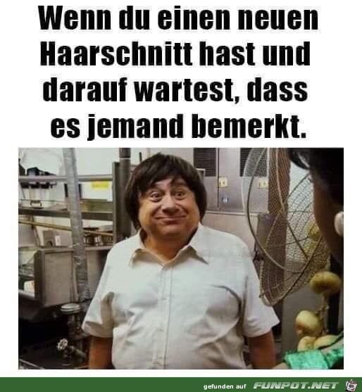 Toller neuer Haarschnitt