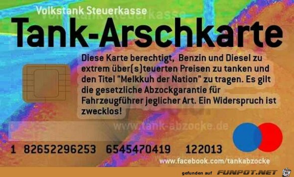 Tank-Arschkarte Tank-Arschkarte