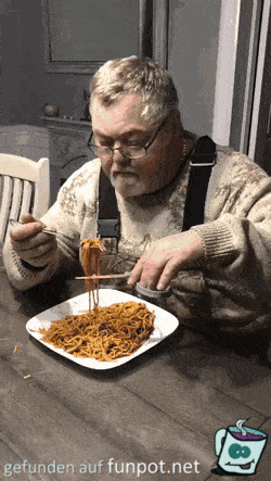 Das ist auch eine Mglichkeit Spaghetti zu essen