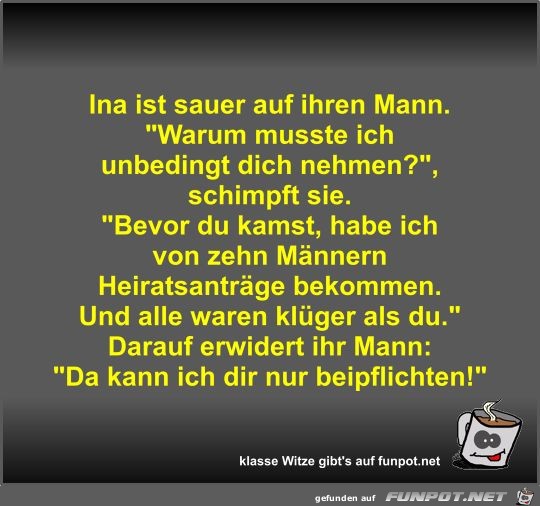 Ina ist sauer auf ihren Mann Ina ist sauer auf ihren Mann