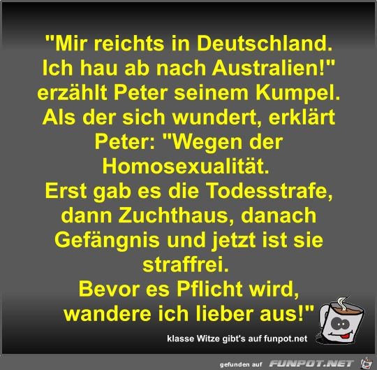 Mir reichts in Deutschland