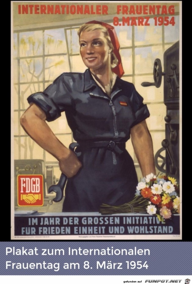 Plakat zum Internationalen Frauentag 8.Mrz 1954