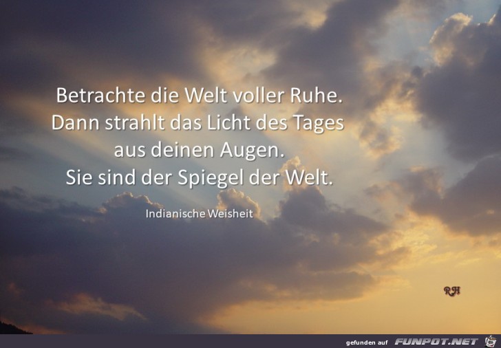 betrachte die Welt