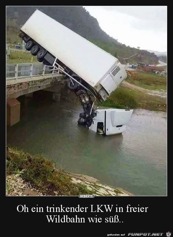 Ein trinkender LKW