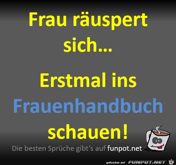 Die Frau räuspert sich Die Frau räuspert sich