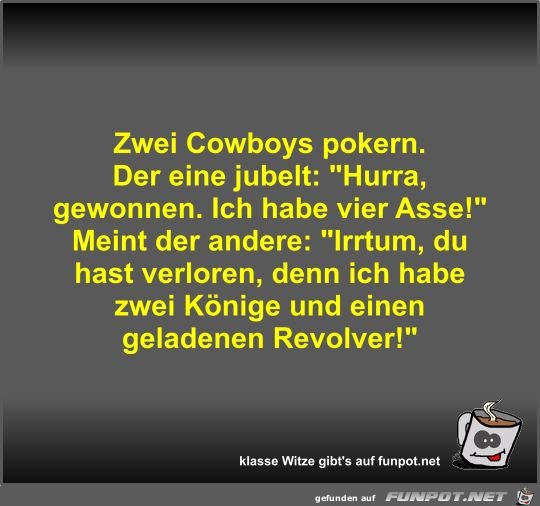 Zwei Cowboys pokern