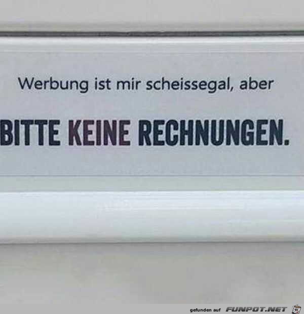 Werbung ist mir scheiegal