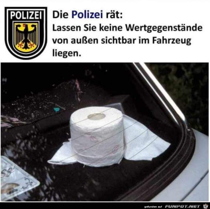 Wertvolles im PKW Wertvolles im PKW