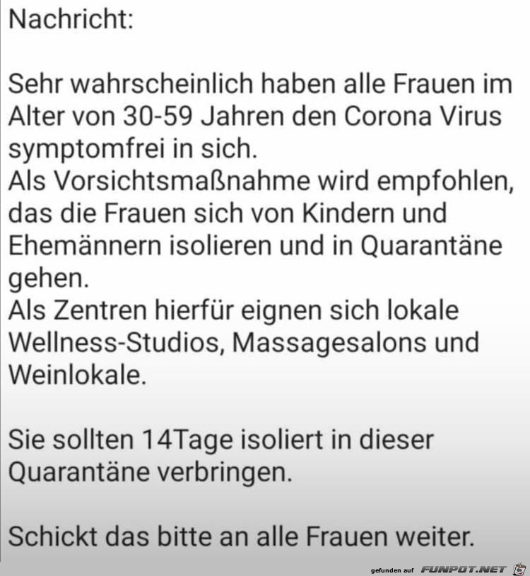 Das wäre mal eine ordentliche Quarantäne Das wäre mal eine ordentliche Quarantäne