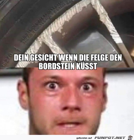 Die Felge und der Bordstein Die Felge und der Bordstein