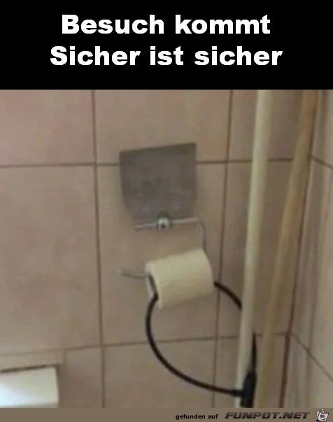 Klo-Rolle anschließen - sicher ist sicher Klo-Rolle anschließen - sicher ist sicher
