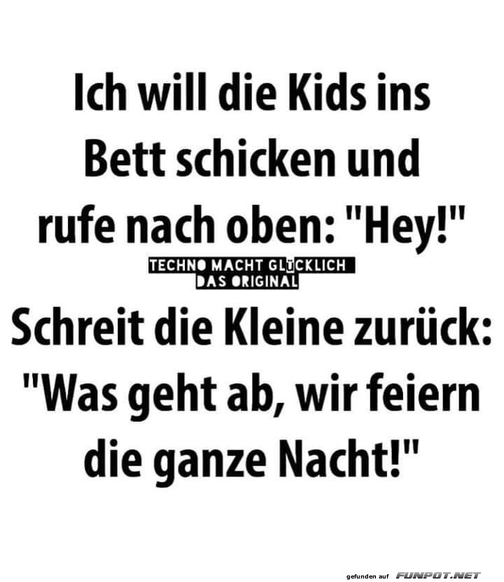 Die Kinder ins Bett schicken