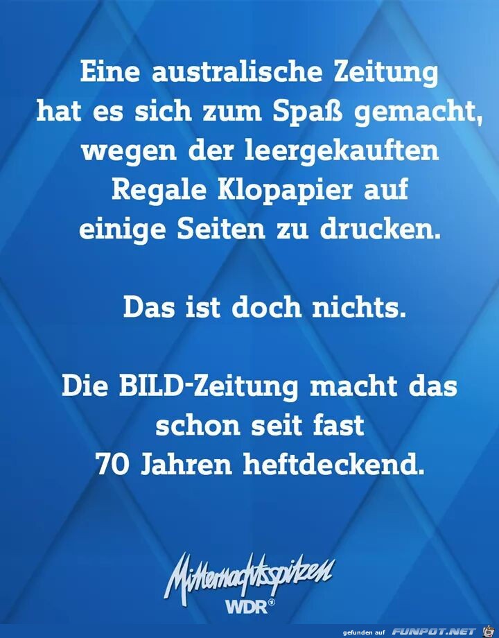 Zeitung druckt Klopapier