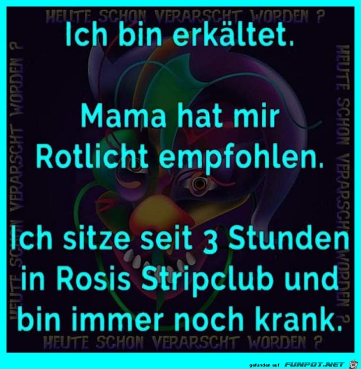 Rotlicht bei Erkltung