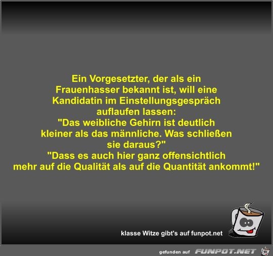 Ein Vorgesetzter, der als ein Frauenhasser bekannt ist,... Ein Vorgesetzter, der als ein Frauenhasser bekannt ist,...