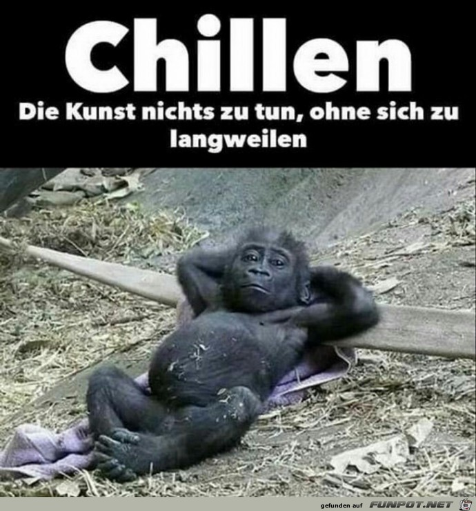 CHILLEN, die Kunst nichts zu tun.......