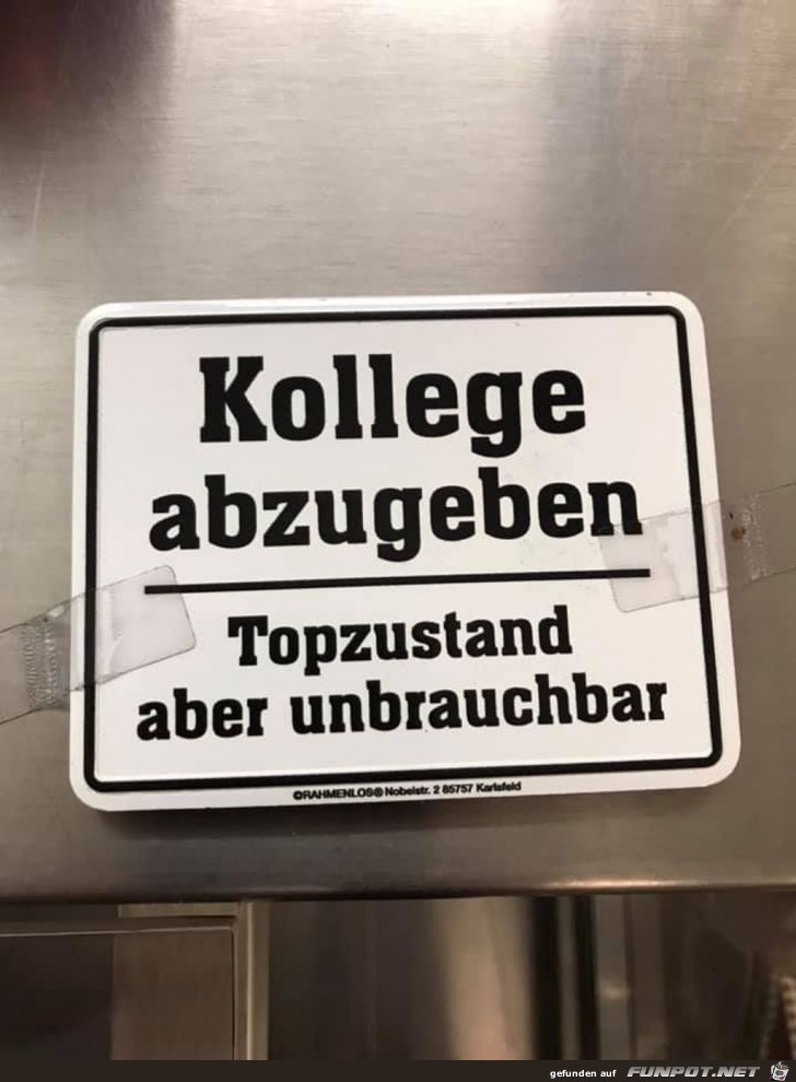 Kollege abzugeben