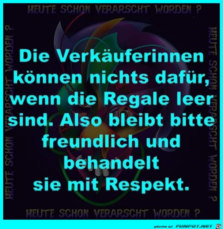 Respekt an der Kasse