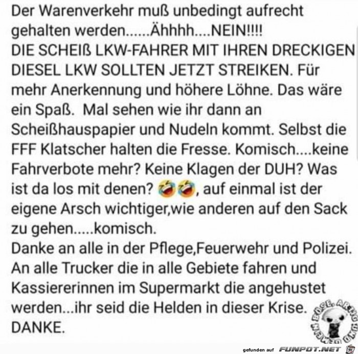 Der Warenverkehr mu unbedingt aufrecht gehalten werden