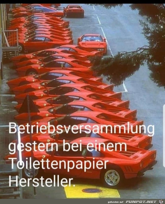 Parkplatz eines Toilettenpapierherstellers Parkplatz eines Toilettenpapierherstellers