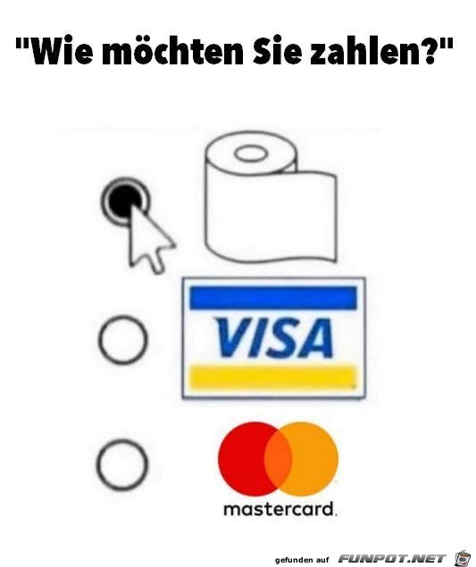 Wie mchten Sie zahlen?