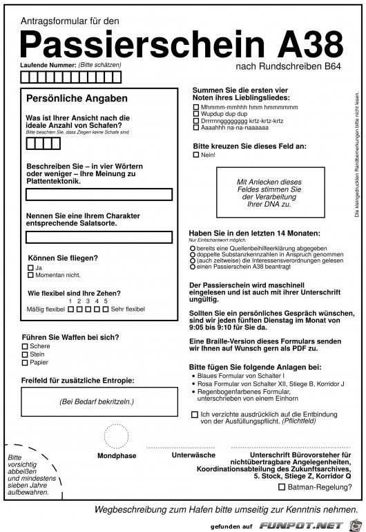 Im Ausnahmezustand kommt der Passierschein A38