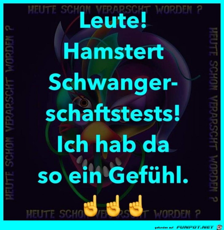 Hamstert lieber Schwangerschaftstest