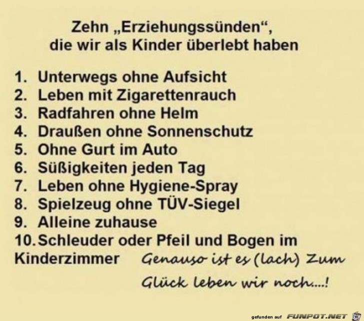 Zehn Erziehungssünden Zehn Erziehungssünden