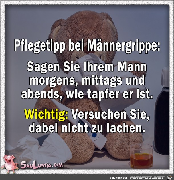 Pfelegetipps-Maennergrippe Pfelegetipps-Maennergrippe