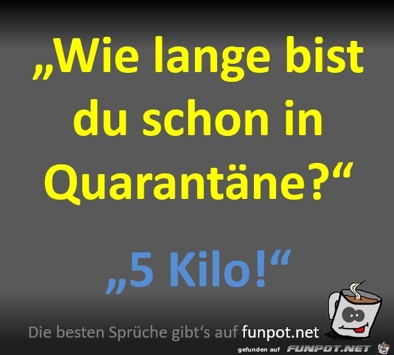 Wie lange bist du schon in Quarantäne? Wie lange bist du schon in Quarantäne?