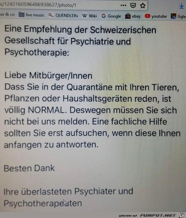 Empfehlung der Psychiatrie