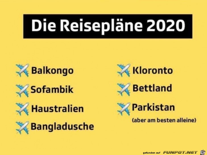 Reiseplne 2020
