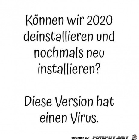 2020 neu installieren