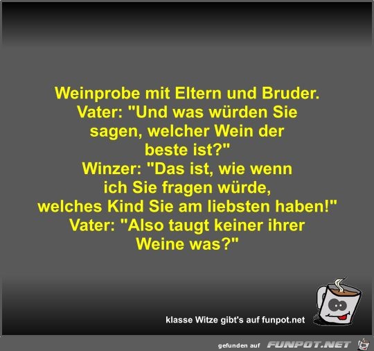 Weinprobe mit Eltern und Bruder Weinprobe mit Eltern und Bruder