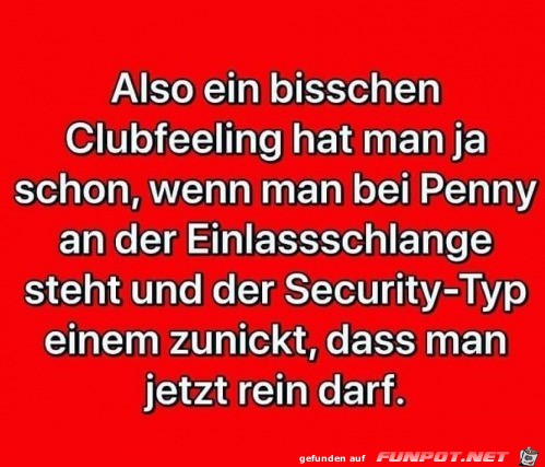 Ein bisschen Clubfeeling in der Einkaufs-Warteschlange