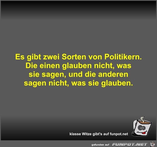 Es gibt zwei Sorten von Politikern